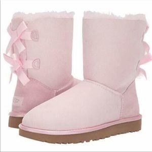 UGG | Shoes | Nwt Ugg K Bailey Bow Ll Boots Light Pink Girls | Poshmark